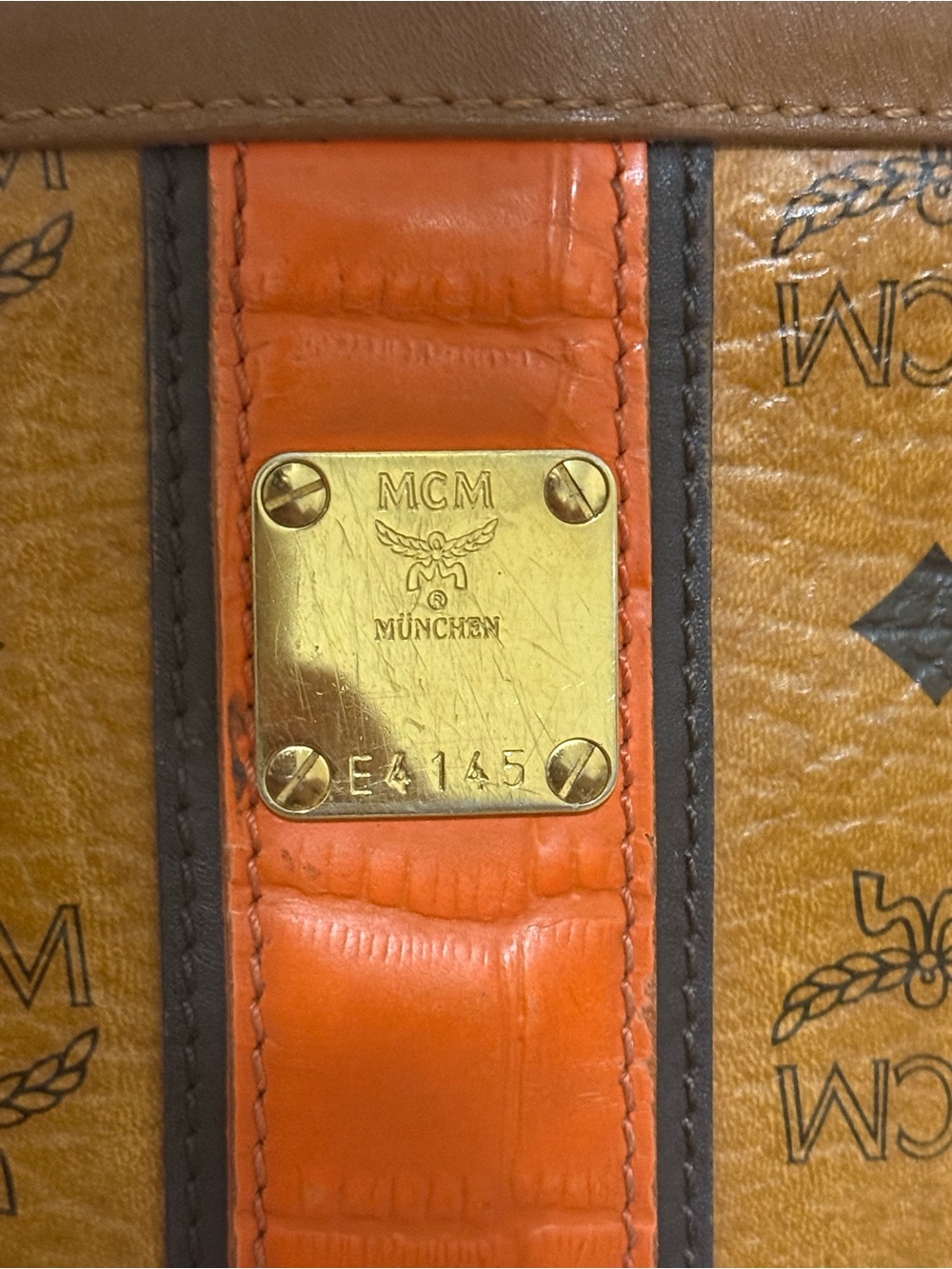 MCM Visetos Cognac Mini Chain Shoulder Bag - Picture 9 of 13